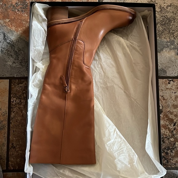 Sadie knee-high boots in leather 
Women's Tall Leather Boots - Tan - Picture 3 of 4